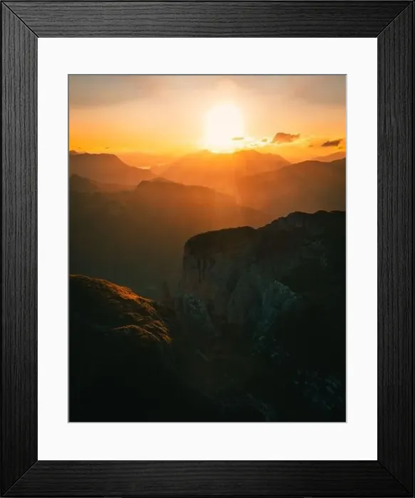 Framed Print : mountain Landscape during Sunset at Loser in Salzkammergut Austria Framed Print : mountain Landscape during Sunset at Loser in Salzkammergut Austria