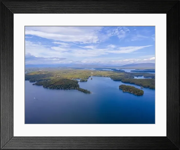 Framed Print : Lake Winnipesaukee and village of Weirs Beach aerial view with fall foliage in City of Laconia, New Hampshire NH, USA Framed Print : Lake Winnipesaukee and village of Weirs Beach aerial view with fall foliage in City of Laconia, New Hampshire NH, USA
