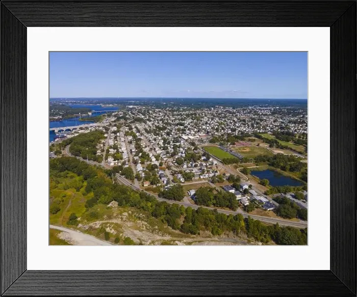 Framed Print : Aerial view of historic residence buildings in East Providence and Seekonk River, Rhode Island RI, USA Framed Print : Aerial view of historic residence buildings in East Providence and Seekonk River, Rhode Island RI, USA