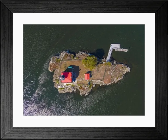 Framed Print : Aerial view of Pomham Rocks Lighthouse on Providence River near Narragansett Bay in East Providence Framed Print : Aerial view of Pomham Rocks Lighthouse on Providence River near Narragansett Bay in East Providence