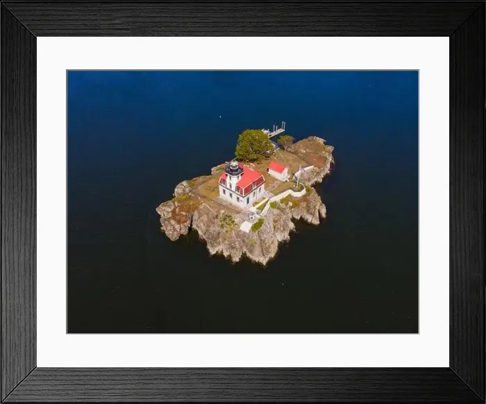 Framed Print : Aerial view of Pomham Rocks Lighthouse on Providence River near Narragansett Bay in East Providence Framed Print : Aerial view of Pomham Rocks Lighthouse on Providence River near Narragansett Bay in East Providence