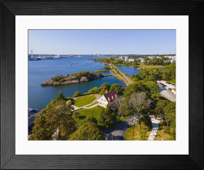 Framed Print : East Providence Squantum Point aerial view at the coast of Providence River in East Providence, Rhode Island RI, USA Framed Print : East Providence Squantum Point aerial view at the coast of Providence River in East Providence, Rhode Island RI, USA
