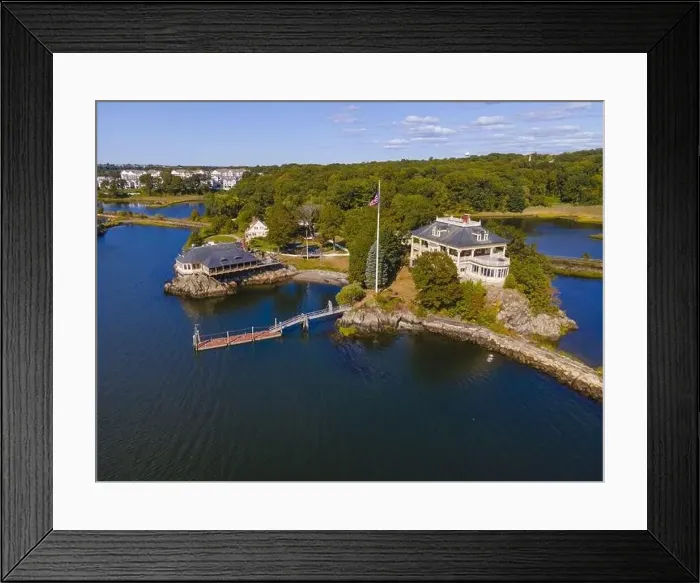 Framed Print : East Providence Squantum Point aerial view at the coast of Providence River in East Providence, Rhode Island RI, USA Framed Print : East Providence Squantum Point aerial view at the coast of Providence River in East Providence, Rhode Island RI, USA