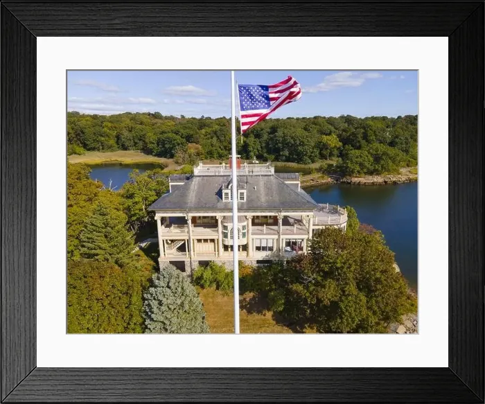 Framed Print : East Providence Squantum Point aerial view at the coast of Providence River in East Providence, Rhode Island RI, USA Framed Print : East Providence Squantum Point aerial view at the coast of Providence River in East Providence, Rhode Island RI, USA