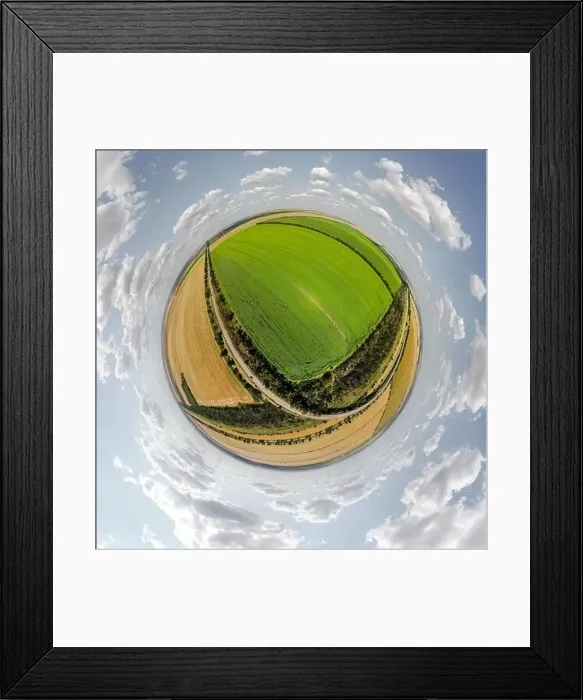 Framed Print : Small planet with a view of a bridge Framed Print : Small planet with a view of a bridge