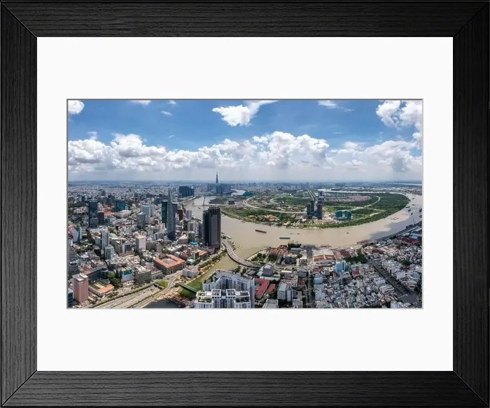 Framed Print : Saigon in beautiful day from aerial view Framed Print : Saigon in beautiful day from aerial view