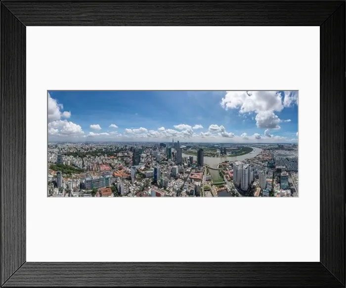 Framed Print : Panoramic photo of Saigon, big and famous city in Vietnam Framed Print : Panoramic photo of Saigon, big and famous city in Vietnam