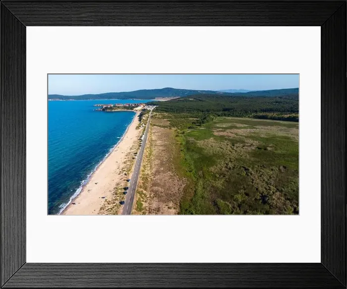 Framed Print : Drivers beach near the town of Sozopol on the Bulgarian Riviera Framed Print : Drivers beach near the town of Sozopol on the Bulgarian Riviera