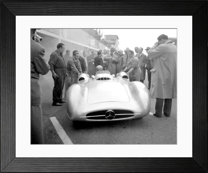 Framed Print : French GP in Reims 1954 KLING UN-NUMBERED MERCEDES STROMLINIENWAGEN Framed Print : French GP in Reims 1954 KLING UN-NUMBERED MERCEDES STROMLINIENWAGEN