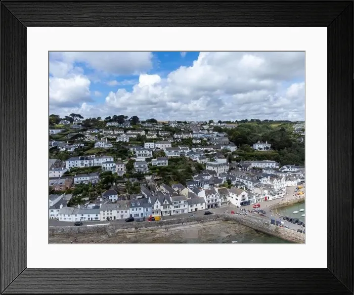 Framed Print : St Mawes harbour aerial drone cornwall england uk Framed Print : St Mawes harbour aerial drone cornwall england uk