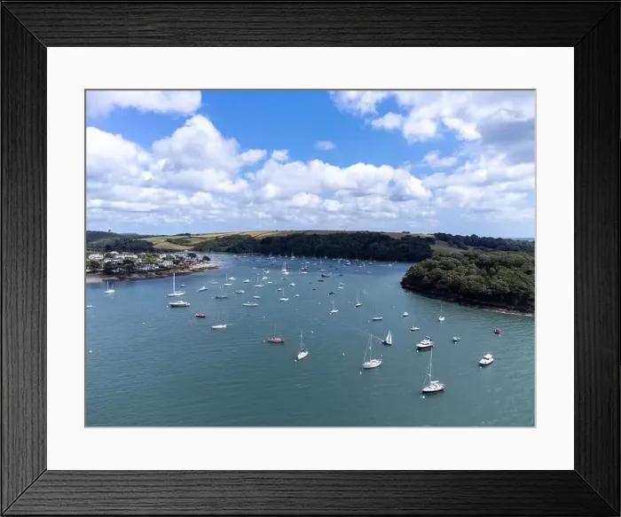 Framed Print : St Mawes harbour aerial drone cornwall england uk Framed Print : St Mawes harbour aerial drone cornwall england uk
