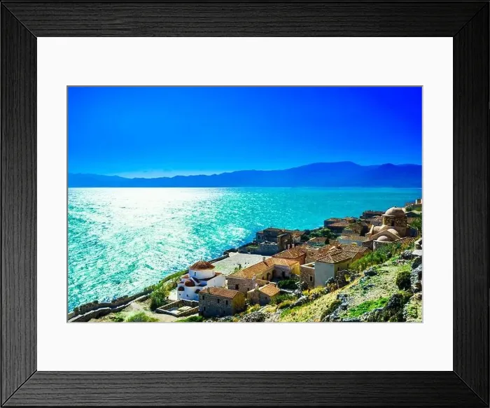 Framed Print : Fortified City Monemvasia Laconia, Greece, Peloponnese