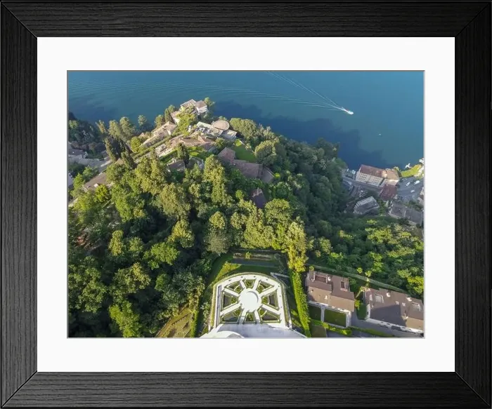 Framed Print : Drone view at Lugano and his lake in the italian part of Switzerland Framed Print : Drone view at Lugano and his lake in the italian part of Switzerland