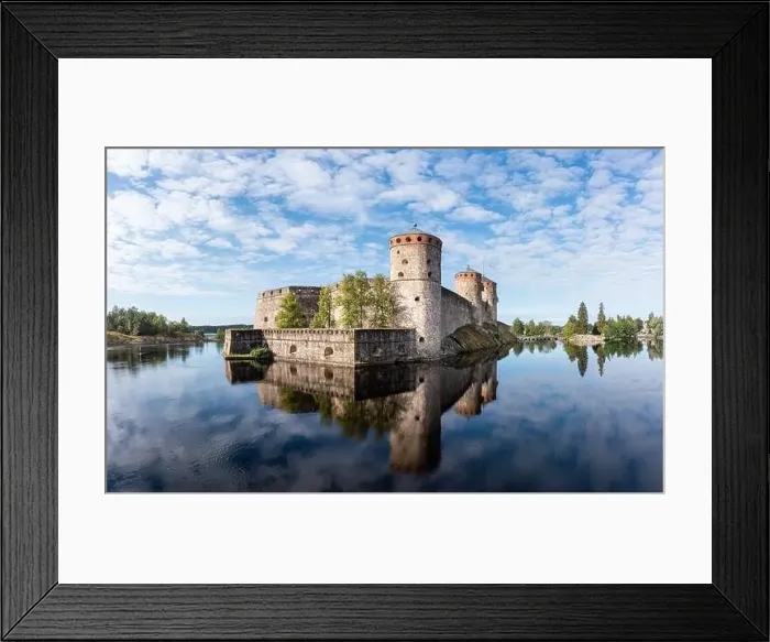 Framed Print : Aerial panorama view of Olavinlinna Castle in summer in Finland Framed Print : Aerial panorama view of Olavinlinna Castle in summer in Finland