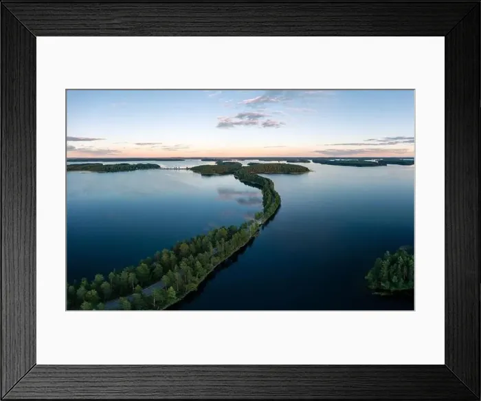 Framed Print : Aerial drone view of Punkaharju nature reserve and its famous ridge road in Savonlinna, Finland Framed Print : Aerial drone view of Punkaharju nature reserve and its famous ridge road in Savonlinna, Finland