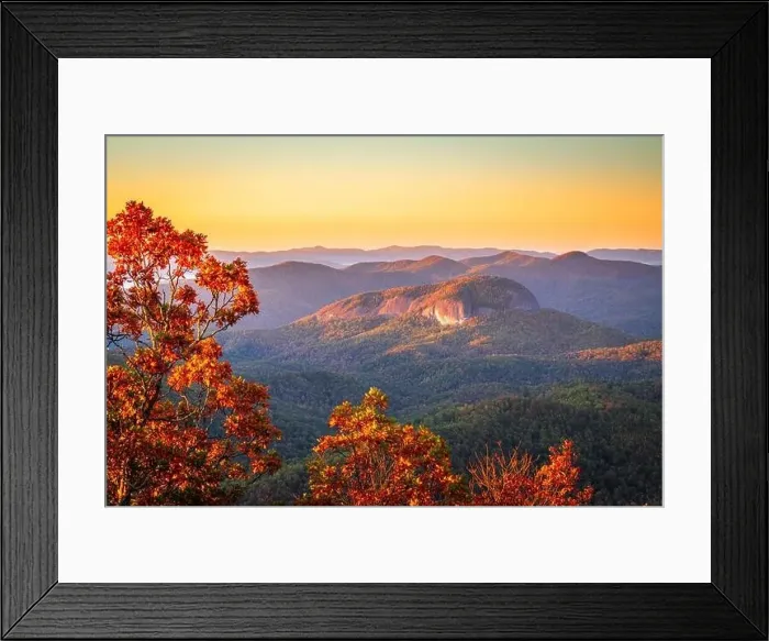 Framed Print : Pisgah National Forest, North Carolina, USA at Looking Glass Rock during autumn season in the morning Framed Print : Pisgah National Forest, North Carolina, USA at Looking Glass Rock during autumn season in the morning