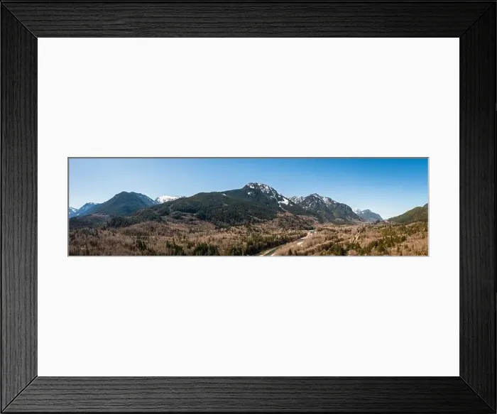 Framed Print : Aerial panorama image by drone of the Cascade mountains in Washington State Framed Print : Aerial panorama image by drone of the Cascade mountains in Washington State