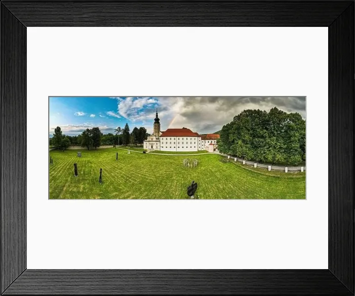 Framed Print : Panoramic view of Kostanjevica Castle - Bozidar Jakac Gallery in Slovenia Framed Print : Panoramic view of Kostanjevica Castle - Bozidar Jakac Gallery in Slovenia