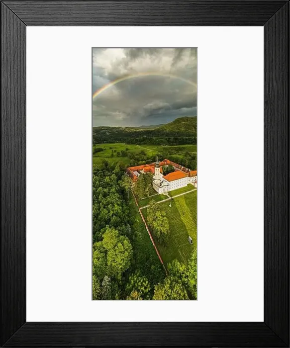 Framed Print : Vertical Panorama of Cistercian Monastery Kostanjevica na Krki, Castle Kostanjevica, Slovenia Framed Print : Vertical Panorama of Cistercian Monastery Kostanjevica na Krki, Castle Kostanjevica, Slovenia