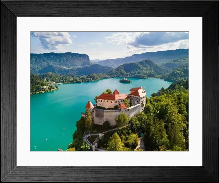 Framed Print : Bled Castle Blejski Grad Overlooking Lake Bled in Slovenia Framed Print : Bled Castle Blejski Grad Overlooking Lake Bled in Slovenia