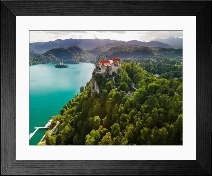 Framed Print : Bled Castle Blejski Grad Overlooking Lake Bled in Slovenia Framed Print : Bled Castle Blejski Grad Overlooking Lake Bled in Slovenia