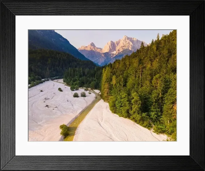 Framed Print : Alpine lake Jasna in Slovenia. Drone View at Sunrise Framed Print : Alpine lake Jasna in Slovenia. Drone View at Sunrise