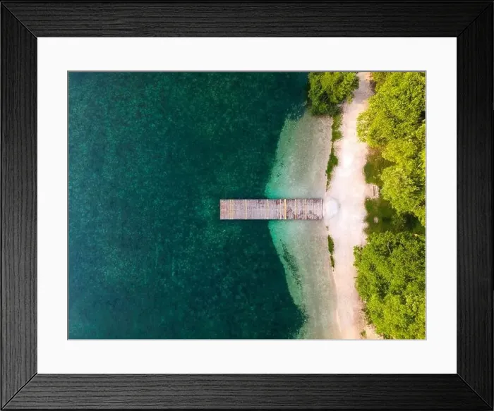 Framed Print : Wooden Pier on Alpine asna Lake in Kranjska Gora Slovenia Framed Print : Wooden Pier on Alpine asna Lake in Kranjska Gora Slovenia