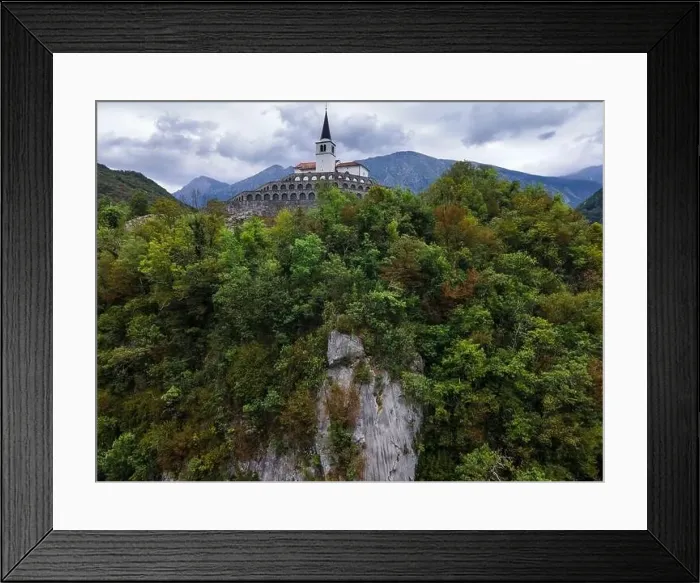 Framed Print : Kobarid Ossuary, Caporetto Memorial from First World War Framed Print : Kobarid Ossuary, Caporetto Memorial from First World War