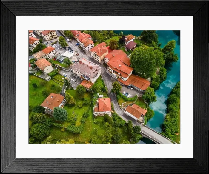 Framed Print : Most na Soci by Emerald Green Soca River in Slovenia Framed Print : Most na Soci by Emerald Green Soca River in Slovenia