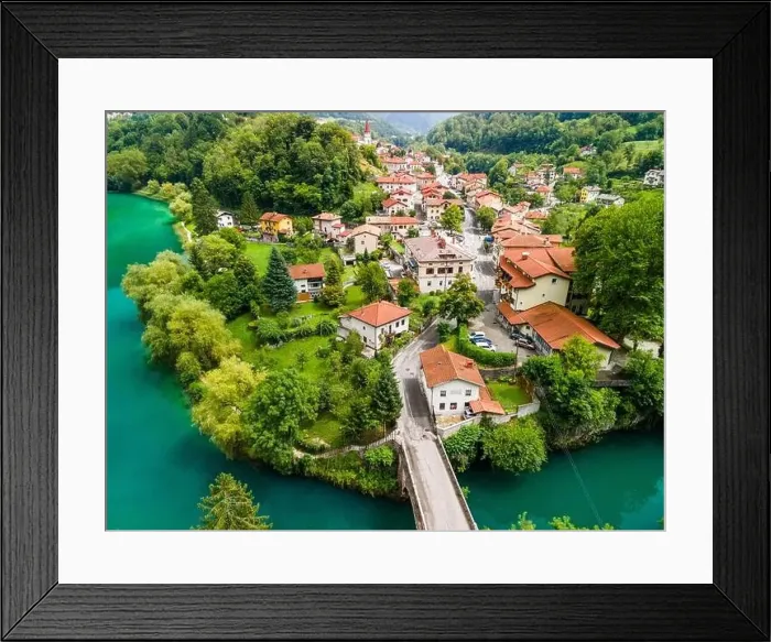 Framed Print : Most na Soci by Emerald Green Soca River in Slovenia Framed Print : Most na Soci by Emerald Green Soca River in Slovenia