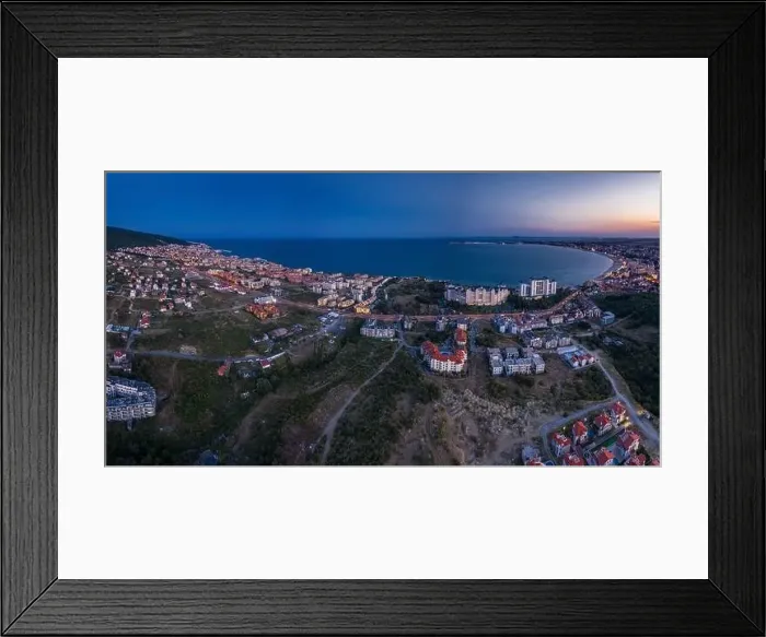 Framed Print : Aerial view to the sea resort Sunny Beach, Bulgaria Framed Print : Aerial view to the sea resort Sunny Beach, Bulgaria