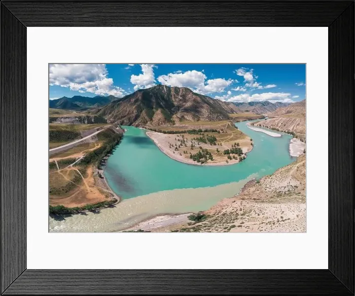 Framed Print : The confluence of two rivers, Katun and Chuya Framed Print : The confluence of two rivers, Katun and Chuya