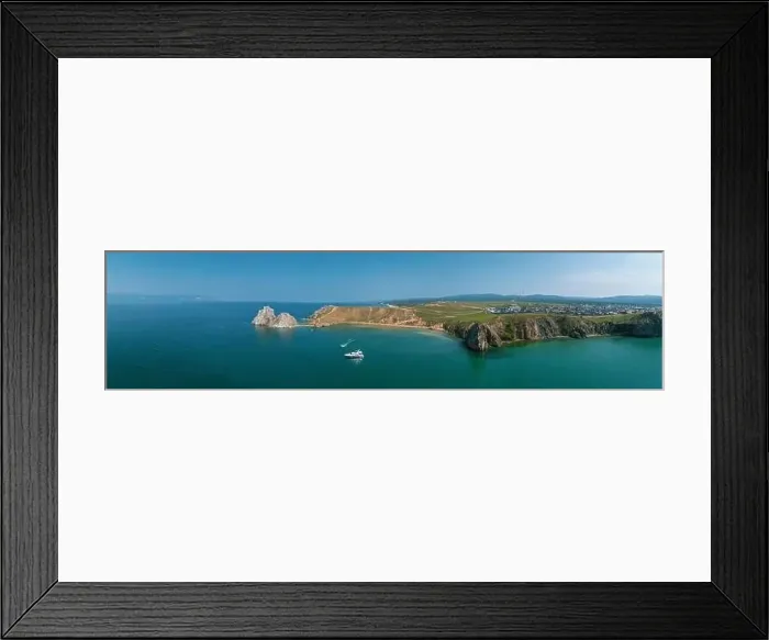 Framed Print : Aerial drone point of view. Summer. Lake Baikal. Olkhon Island. Rocks in the Siberia. Cape Burkhan Shamanka Framed Print : Aerial drone point of view. Summer. Lake Baikal. Olkhon Island. Rocks in the Siberia. Cape Burkhan Shamanka