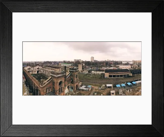 Framed Print : Stock photo of old abandoned industrial factory Krayan in Odessa, Ukraine. Colored, natural light Framed Print : Stock photo of old abandoned industrial factory Krayan in Odessa, Ukraine. Colored, natural light