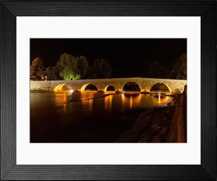 Framed Print : Night shot of the historical stone bridge in the Taşova district of Amasya Framed Print : Night shot of the historical stone bridge in the Taşova district of Amasya