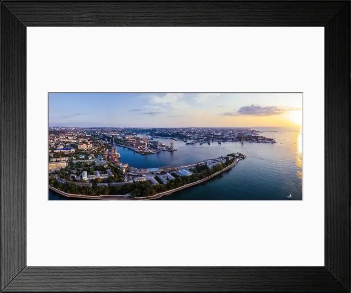 Framed Print : Evening Sevastopol panorama, aerial view of the Sevastopol bay Framed Print : Evening Sevastopol panorama, aerial view of the Sevastopol bay