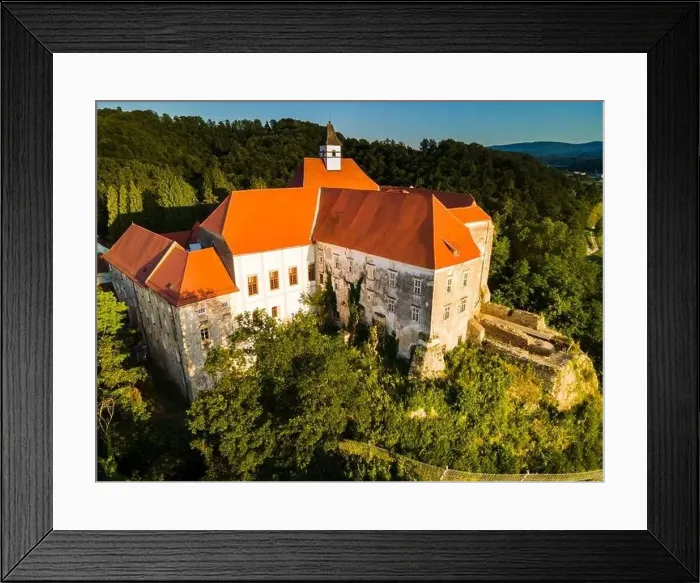 Framed Print : Borl Castle in Dolane Slovenia at Hill Top at Drava River Bank. Gestapo Prison During World War Two