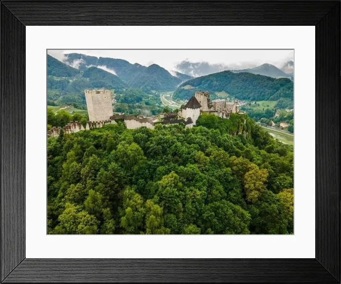 Framed Print : Celje Old Castle or Celjski Stari Grad Medieval Fortification in Julian Alps Mountains, Slovenia, Styria Framed Print : Celje Old Castle or Celjski Stari Grad Medieval Fortification in Julian Alps Mountains, Slovenia, Styria