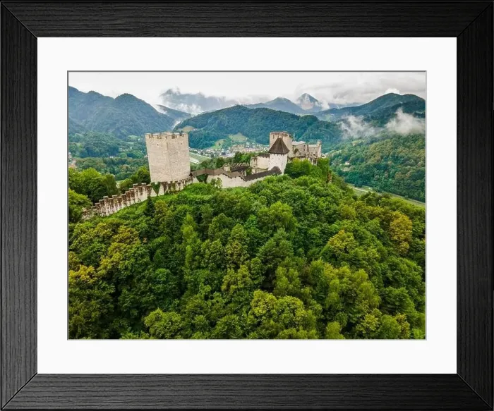 Framed Print : Celje Old Castle or Celjski Stari Grad Medieval Fortification in Julian Alps Mountains, Slovenia, Styria Framed Print : Celje Old Castle or Celjski Stari Grad Medieval Fortification in Julian Alps Mountains, Slovenia, Styria