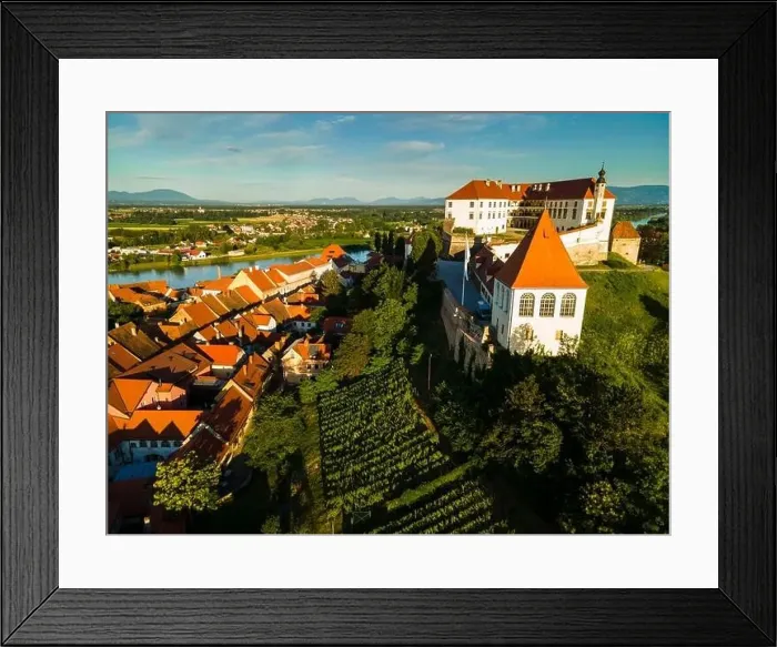 Framed Print : Ptuj Castle or Ptujski Grad in Hilltop in Slovenia Oldest City