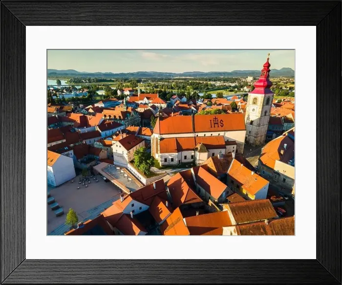 Framed Print : Ptuj Cathedral and City Tower, Slovenia Framed Print : Ptuj Cathedral and City Tower, Slovenia