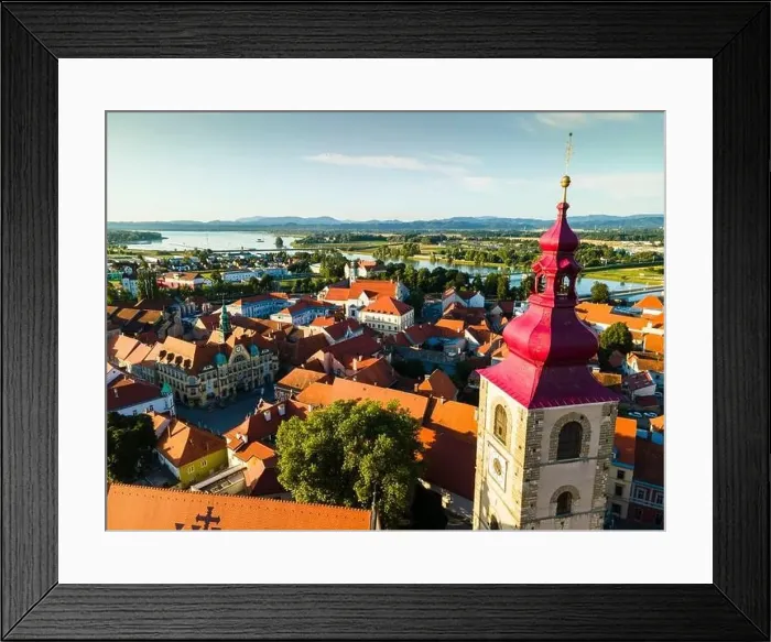 Framed Print : Ptuj Cathedral and City Tower, Slovenia Framed Print : Ptuj Cathedral and City Tower, Slovenia