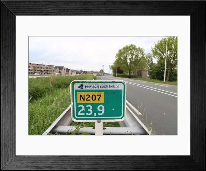 Framed Print : Regional road N207 between Gouda and Waddinxveen in the Netherlands Framed Print : Regional road N207 between Gouda and Waddinxveen in the Netherlands