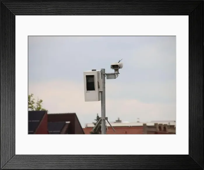 Framed Print : Radar photo camera on N207 road at Waddinxveen in Netherlands, good for millions of fines per year Framed Print : Radar photo camera on N207 road at Waddinxveen in Netherlands, good for millions of fines per year