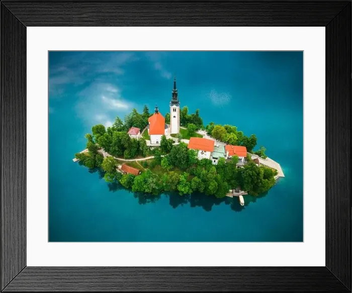 Framed Print : Slovenia Most Popular Tourist Attraction on Bled Lake Framed Print : Slovenia Most Popular Tourist Attraction on Bled Lake