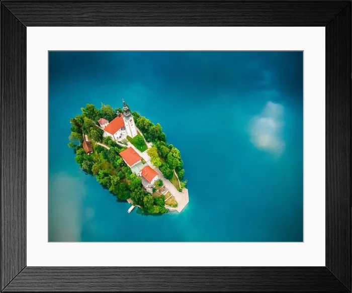Framed Print : Slovenia Most Popular Tourist Attraction on Bled Lake
