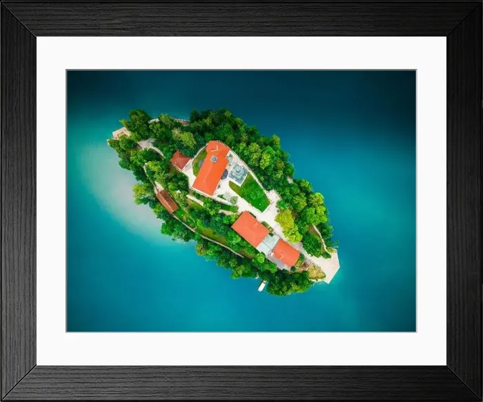 Framed Print : Lake Bled Most Famous Church on Island in Slovenia Framed Print : Lake Bled Most Famous Church on Island in Slovenia