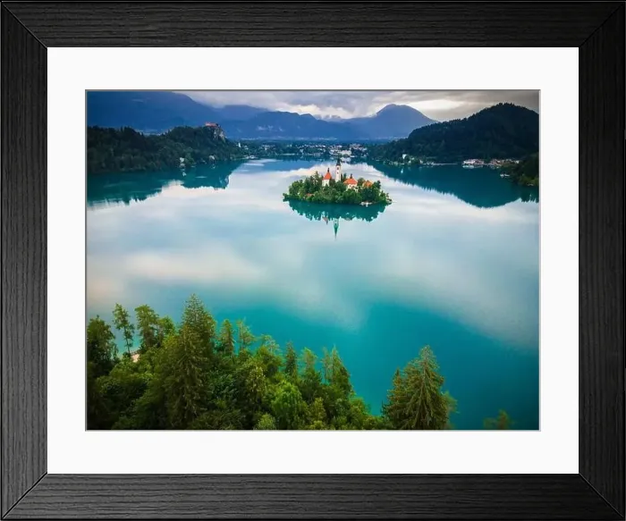 Framed Print : Bled Lake Alpine Landscape and Landmark in Slovenia