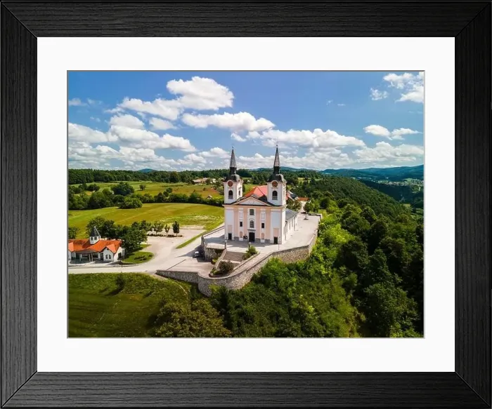 Framed Print : Orthodox Church of Saint Mohorja in Fortunata in Zuzumberk ( Seisenberk ) Slovenia. Drone View Framed Print : Orthodox Church of Saint Mohorja in Fortunata in Zuzumberk ( Seisenberk ) Slovenia. Drone View