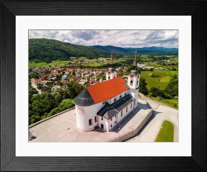 Framed Print : Orthodox Church of Saint Mohorja in Fortunata in Zuzumberk ( Seisenberk ) Slovenia. Drone View Framed Print : Orthodox Church of Saint Mohorja in Fortunata in Zuzumberk ( Seisenberk ) Slovenia. Drone View